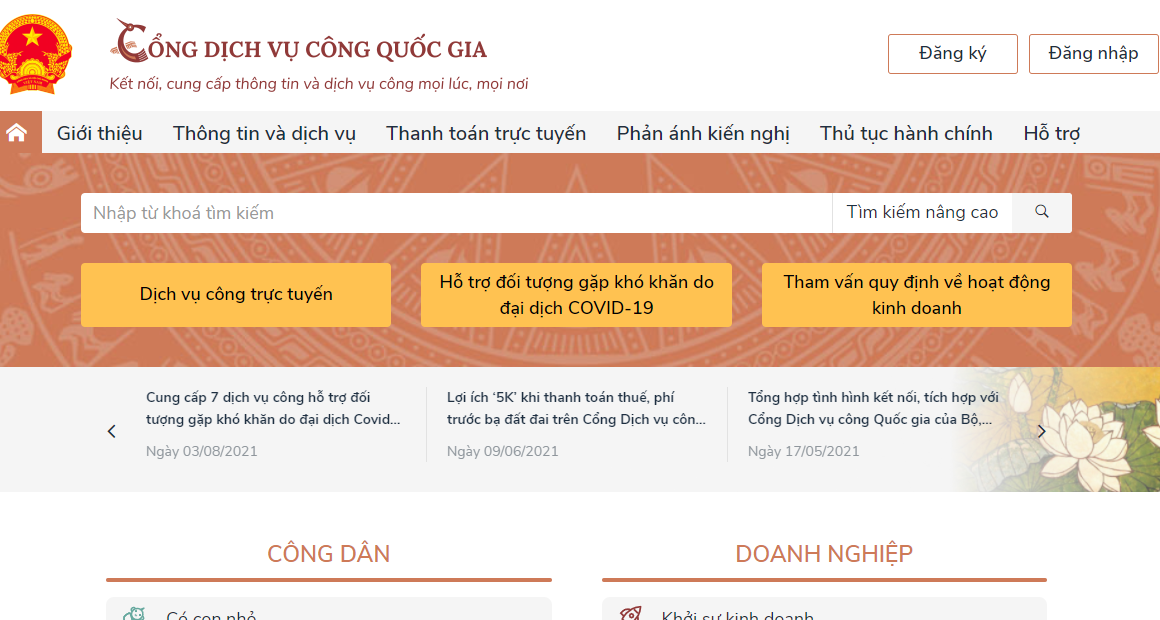 Người dân nên vào cổng Dịch vụ công quốc gia để khai báo đăng ký xe